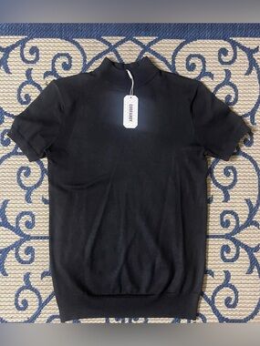 COOFANDY Mens Mock Turtleneck Sweater Short Sleeve Casual Dress Sweater Slim Fit